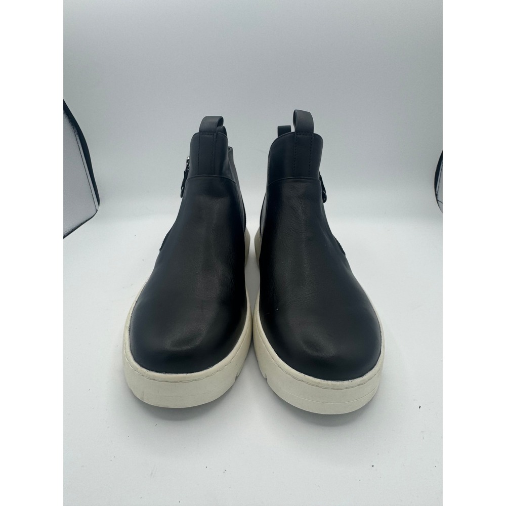 Vionic Kani Black Leather Side Zip High Top Sneaker Ankle Boots Womens 7.5